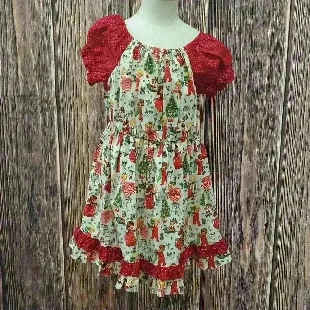 Oopsy Daisy Baby Ruffle Christmas Red Dress